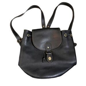 Mark Cross Leather Backpack with Cinch and Magnetic Closure